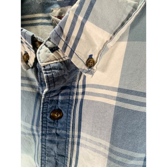 Carhartt Shirt Men's XL Blue Plaid Relaxed Fit Short Sleeve Button Up Collar - Picture 6 of 12